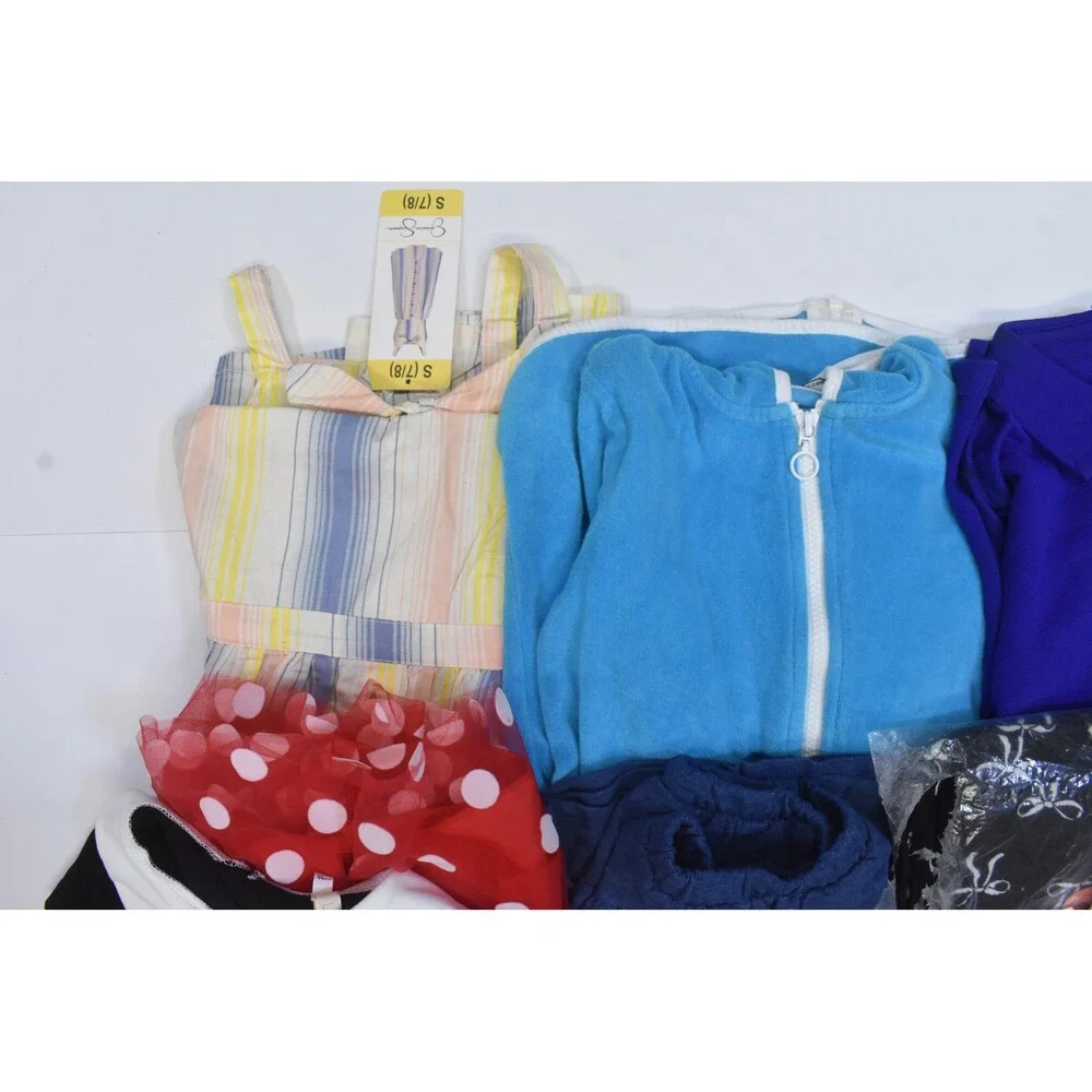 Wholesale Bulk Lot Of 13 Girls Size Small 6/7 Mixed Season Tops Bottoms Dresses